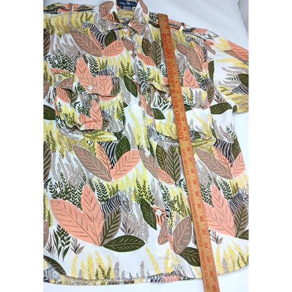 Vintage Hunters Run Woman Small Shirt Zebra Safari Button Up Short Sleeve Nature - Picture 4 of 12
